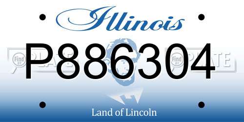 P886304 Illinois License Plate
