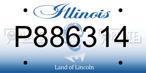 P886314 Illinois License Plate