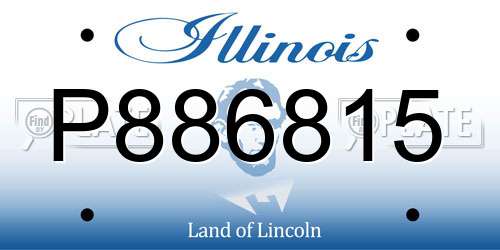 P886815 Illinois License Plate