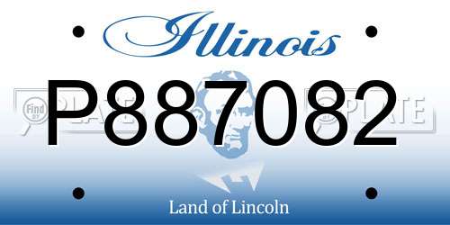 P887082 Illinois License Plate