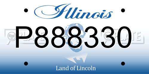 P888330 Illinois License Plate