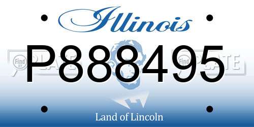 P888495 Illinois License Plate