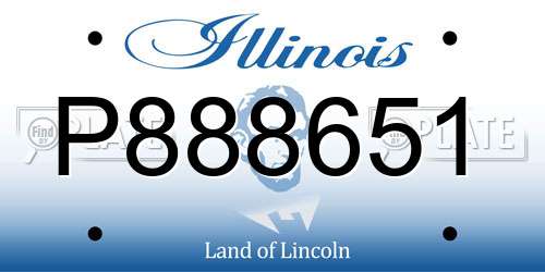 P888651 Illinois License Plate