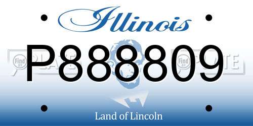 P888809 Illinois License Plate