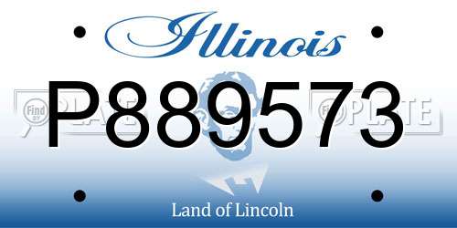 P889573 Illinois License Plate