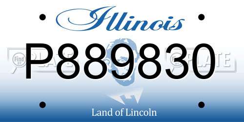 P889830 Illinois License Plate