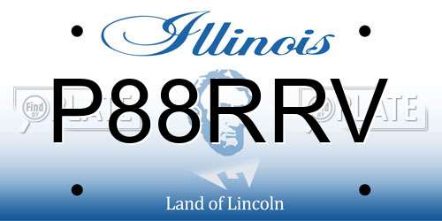 P88RRV Illinois License Plate