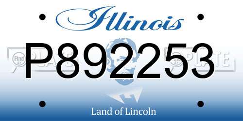 P892253 Illinois License Plate