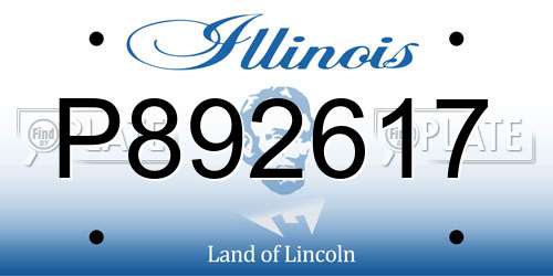 P892617 Illinois License Plate