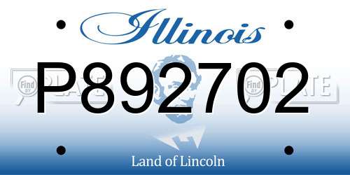 P892702 Illinois License Plate