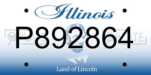 P892864 Illinois License Plate