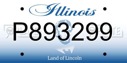P893299 Illinois License Plate