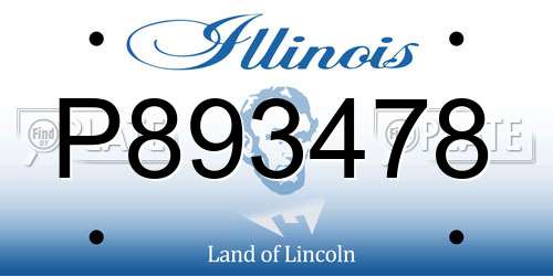P893478 Illinois License Plate