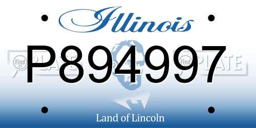 P894997 Illinois License Plate