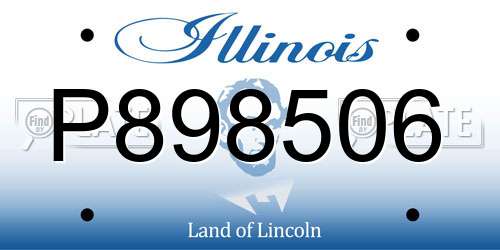 P898506 Illinois License Plate