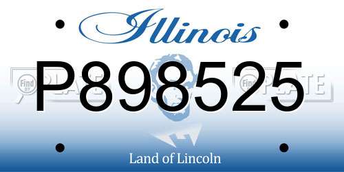 P898525 Illinois License Plate