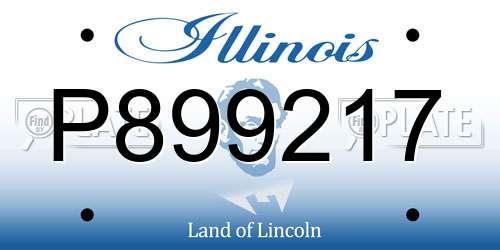 P899217 Illinois License Plate