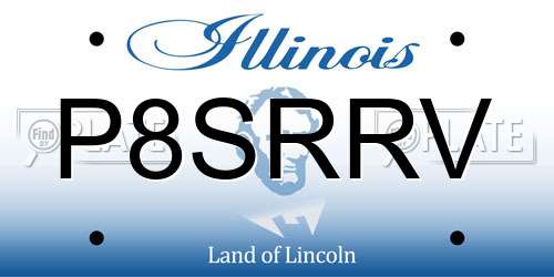 P8SRRV Illinois License Plate