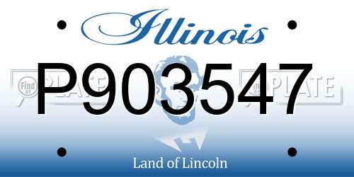 P903547 Illinois License Plate