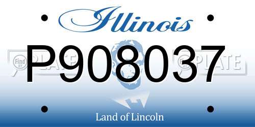 P908037 Illinois License Plate