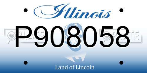 P908058 Illinois License Plate