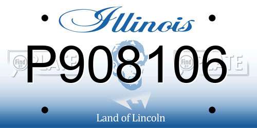 P908106 Illinois License Plate