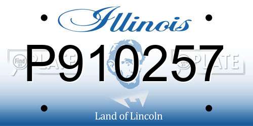 P910257 Illinois License Plate