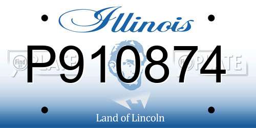 P910874 Illinois License Plate