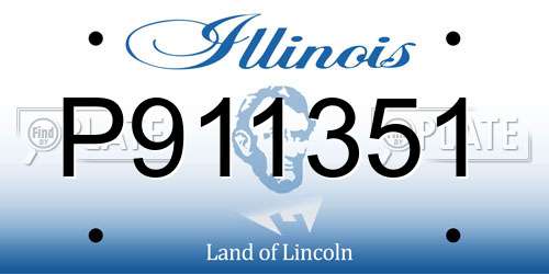 P911351 Illinois License Plate