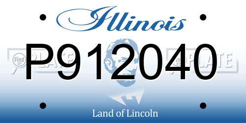 P912040 Illinois License Plate