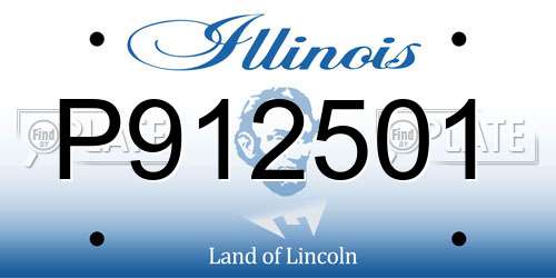 P912501 Illinois License Plate