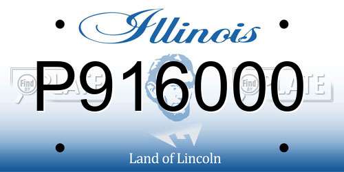 P916000 Illinois License Plate