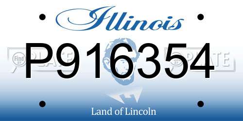 P916354 Illinois License Plate