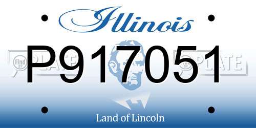 P917051 Illinois License Plate