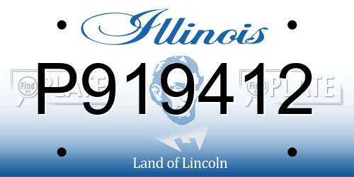 P919412 Illinois License Plate