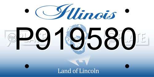 P919580 Illinois License Plate