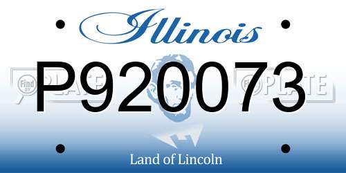 P920073 Illinois License Plate