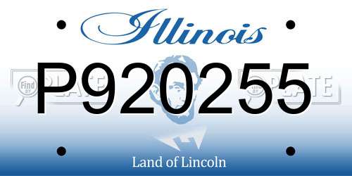 P920255 Illinois License Plate