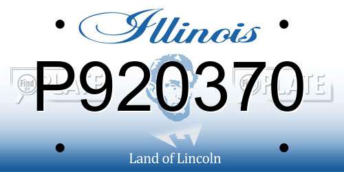 P920370 Illinois License Plate