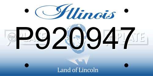 P920947 Illinois License Plate