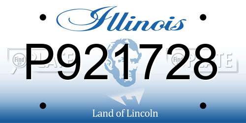 P921728 Illinois License Plate