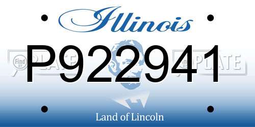 P922941 Illinois License Plate
