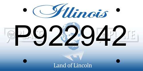 P922942 Illinois License Plate