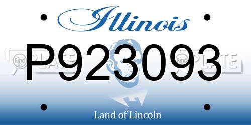 P923093 Illinois License Plate