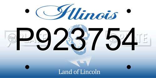 P923754 Illinois License Plate