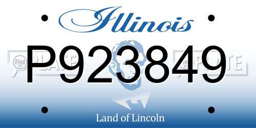 P923849 Illinois License Plate