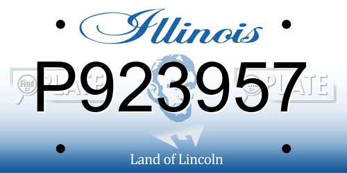 P923957 Illinois License Plate