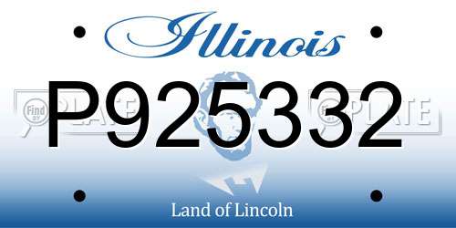 P925332 Illinois License Plate