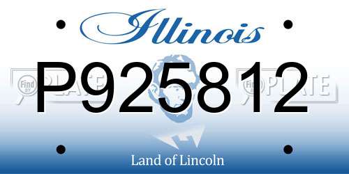 P925812 Illinois License Plate
