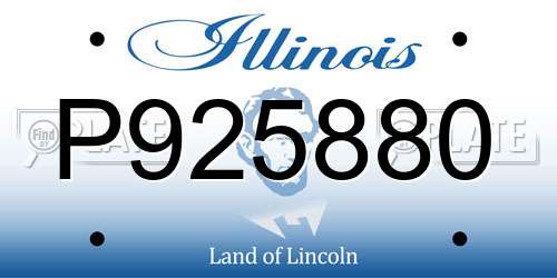 P925880 Illinois License Plate